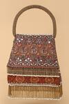 Shop_Tarun Tahiliani_Embroidered Silk Chain Fringe Handle Bag_at_Aza_Fashions