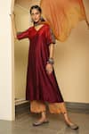 Buy_Medha_Orange Chiffon Dyed Dupatta  _at_Aza_Fashions