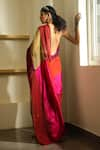 Buy_Medha_Multi Color Pure Silk Patchwork Colorblock Saree  _Online_at_Aza_Fashions