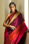 Shop_Medha_Multi Color Pure Silk Patchwork Colorblock Saree  _Online_at_Aza_Fashions