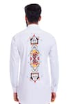 Buy_MR. Ajay Kumar_White Cotton Placement Digital Print Shirt _Online_at_Aza_Fashions