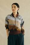 Buy_Cord_Multi Color Cotton Satin Printed Bomber Jacket_at_Aza_Fashions