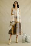 Buy_Cord_White Cotton Poplin Printed Midi Dress _Online_at_Aza_Fashions