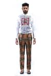 Buy_MR. Ajay Kumar_White Cotton Digital Print Animal And Floral Luxe Shirt _at_Aza_Fashions