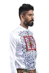 MR. Ajay Kumar_White Cotton Digital Print Animal And Floral Luxe Shirt _Online_at_Aza_Fashions