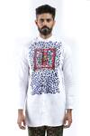 Buy_MR. Ajay Kumar_White Cotton Digital Print Animal And Floral Luxe Shirt _Online_at_Aza_Fashions