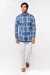 Buy_MR. Ajay Kumar_Blue 100% Luxe Cotton Printed Shirt  _at_Aza_Fashions