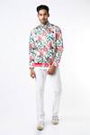 Buy_MR. Ajay Kumar_Multi Color Cotton Floral Print Jacket Style Shirt _at_Aza_Fashions