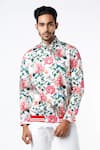 MR. Ajay Kumar_Multi Color Cotton Floral Print Jacket Style Shirt _Online_at_Aza_Fashions
