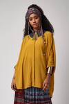 ASEEM KAPOOR_Yellow Natural Crepe Top_Online_at_Aza_Fashions