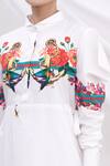 MR. Ajay Kumar_White Cotton Printed Shirt Dress _at_Aza_Fashions