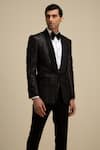 Buy_Philocaly_Black Silk Embellished Tuxedo _at_Aza_Fashions