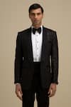 Shop_Philocaly_Black Silk Embellished Tuxedo _Online_at_Aza_Fashions