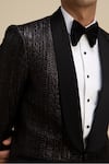 Philocaly_Black Silk Embellished Tuxedo _at_Aza_Fashions