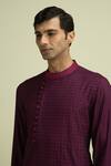 Buy_Philocaly_Purple Mulberry Silk Embroidered Kurta _Online_at_Aza_Fashions