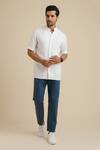 Philocaly_White 100% Linen Shirt _Online_at_Aza_Fashions