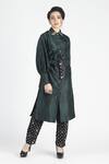 Buy House Of Three Green Silk Shirt Collar Sayonee Tunic at Aza Fashions Buy_House Of Three_Green Silk Shirt Collar Sayonee Tunic _at_Aza_Fashions