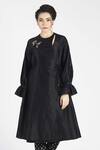 Shop House Of Three Black Silk Round Ambi Embroidered Kurta Online at Aza Fashions Shop_House Of Three_Black Silk Round Ambi Embroidered Kurta _Online_at_Aza_Fashions