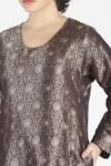 House of Three_Purple Silk Jacquard Round Raisa Kurta  _at_Aza_Fashions