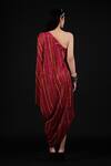 Shop_ASEEM KAPOOR_Red Georgette Rasa One Shoulder Dress _at_Aza_Fashions