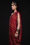 ASEEM KAPOOR_Red Georgette Rasa One Shoulder Dress _at_Aza_Fashions