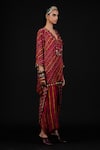 Aseem Kapoor_Red Mitra Printed Kurta With Dhoti Pant_Online_at_Aza_Fashions