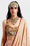 Buy_Aseem Kapoor_Multi Color Chanderi Scoop Neck Kalpa Embroidered Blouse_at_Aza_Fashions
