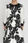 Arcvsh By Pallavi Singh_Black Bamberg Peter Pan Collar Floral Print Dress _at_Aza_Fashions