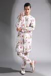 Buy MR. Ajay Kumar White Linen Floral Print Kurta And Pant Set at Aza Fashions Buy_MR. Ajay Kumar_White Linen Floral Print Kurta And Pant Set _at_Aza_Fashions