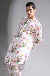 Buy MR. Ajay Kumar White Linen Floral Print Kurta And Pant Set Online at Aza Fashions Buy_MR. Ajay Kumar_White Linen Floral Print Kurta And Pant Set _Online_at_Aza_Fashions
