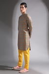 Mr. Ajay Kumar_Multi Color Kurta Silk And Pyjama Cotton Print Chevron Ayushman Set  _Online_at_Aza_Fashions