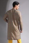 Mr. Ajay Kumar_Multi Color Kurta Silk And Pyjama Cotton Print Chevron Ayushman Set  _at_Aza_Fashions