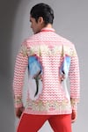 Shop_Mr. Ajay Kumar_Red Luxe Cotton Engineered Print Floral Pattern Baroque Shirt  _Online_at_Aza_Fashions
