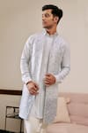 Shop_Philocaly_Blue 100% Silk Embroidery Thread Ankur Bundi _at_Aza_Fashions