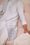 Buy_Philocaly_Blue 100% Silk Embroidery Thread Ankur Bundi _Online_at_Aza_Fashions