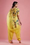 Shop_Aayushi Maniar_Yellow Dola Silk Printed Kurta Set _at_Aza_Fashions