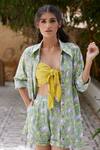 Buy_Aapro_Yellow Modal Block Print And Bandhej Sweetheart Neck Orlando Shirt & Shorts Set _Online_at_Aza_Fashions