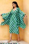 Buy_Aapro_Green Hong Kaftan Jacket And Dress Set _Online_at_Aza_Fashions