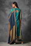 Shop_Saundh_Blue Kurta Bemberg Chennai Silk Printed And Embroidered Geometric Alaay Set _at_Aza_Fashions