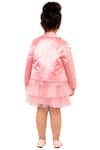 Shop_Neha Gursahani_Pink Satin, Net Layered Dress And Jacket Set _at_Aza_Fashions