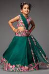 Buy_Neha Gursahani_Green Organza, Net Embroidery Lehenga Set _at_Aza_Fashions