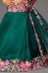 Neha Gursahani_Green Organza, Net Embroidery Lehenga Set _Online_at_Aza_Fashions