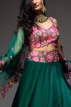 Shop_Neha Gursahani_Green Lehenga And Blouse Organza Dupatta Net Embroidered Floral Bridal Set _Online_at_Aza_Fashions