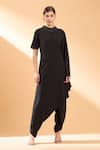 Buy Aakaar Black Modal Beads Asymmetric Tunic And Pant Set at Aza Fashions Buy_Aakaar_Black Modal Beads Asymmetric Tunic And Pant Set_at_Aza_Fashions