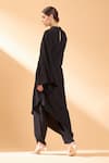 Shop Aakaar Black Modal Beads Asymmetric Tunic And Pant Set at Aza Fashions Shop_Aakaar_Black Modal Beads Asymmetric Tunic And Pant Set_at_Aza_Fashions
