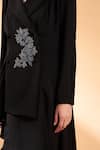 Aakaar_Black Moss Crepe Embroidery Cutdana And Beads Blazer Style Tunic & Pant Set _at_Aza_Fashions