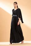 Buy Aakaar Black Silk Crepe V Neck Gown Online at Aza Fashions Buy_Aakaar_Black Silk Crepe V Neck Gown _Online_at_Aza_Fashions