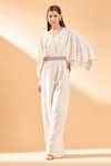 Buy_Aakaar_White Embroidery Flared Sleeves Jumpsuit For Kids_at_Aza_Fashions