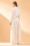 Shop_Aakaar_White Moss Crepe Collared Neck Wide Leg Jumpsuit _at_Aza_Fashions