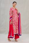 Buy_ASAL by Abu Sandeep_Red Viscose Georgette Embroidery Round Kurta Set _Online_at_Aza_Fashions